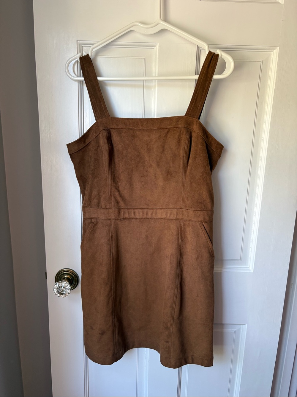 Abercrombie & Fitch Brown Suede Pinafore Mini Dress